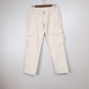 J. Galt Shanghai Cream Cargo Pants Corduroy Ultra Low Waisted Women Size Small